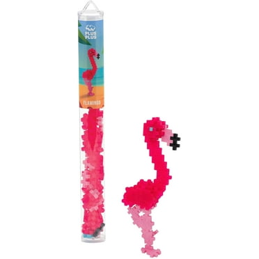 PLUS PLUS - Flamingo - 70 Piece, Construction Building Steam/Steam Toy, Interlocking Mini Puzzle Blocks for Kids, Mini Maker Tube