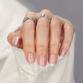 thumbnail image 2 of Gel corto Press On Nails BTartBox con punta francesa y almendras blancas, 2 of 7
