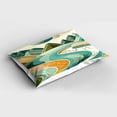 thumbnail image 2 of Ambesonne Lake Pillow Sham, Mountain Minimal Marble Print, 36" X 20", Amber and Seafoam, 2 of 2