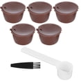 thumbnail image 1 of Capsules de Café Réutilisables Rechargeables Kit de Filtre de Tasse de Café Compatible avec Machine DOLCE GUSTO (Café 5 Capsules 1 Cuillère 1 Brosse), 1 of 7