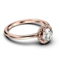 thumbnail image 2 of Fairy Minimalist 1.25 Carat Round Cut Diamond Moissanite Engagement Ring, Classic Halo Wedding Ring in 925 Sterling Silver With 18k Rose Gold Plating Gift For Her, Promise Ring, Anniversary Gift, 2 of 3