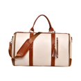 thumbnail image 2 of Bolsa de lona resistente al desgaste, grande, multifuncional y portátil para viajes de una noche. Beige, 2 of 9