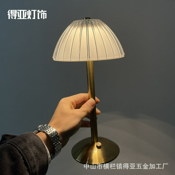 Lampe de Table Sans Fil, Lampe de Chevet Tactile Dimmable, 3 Couleurs USB  Rechargeable Lampe de