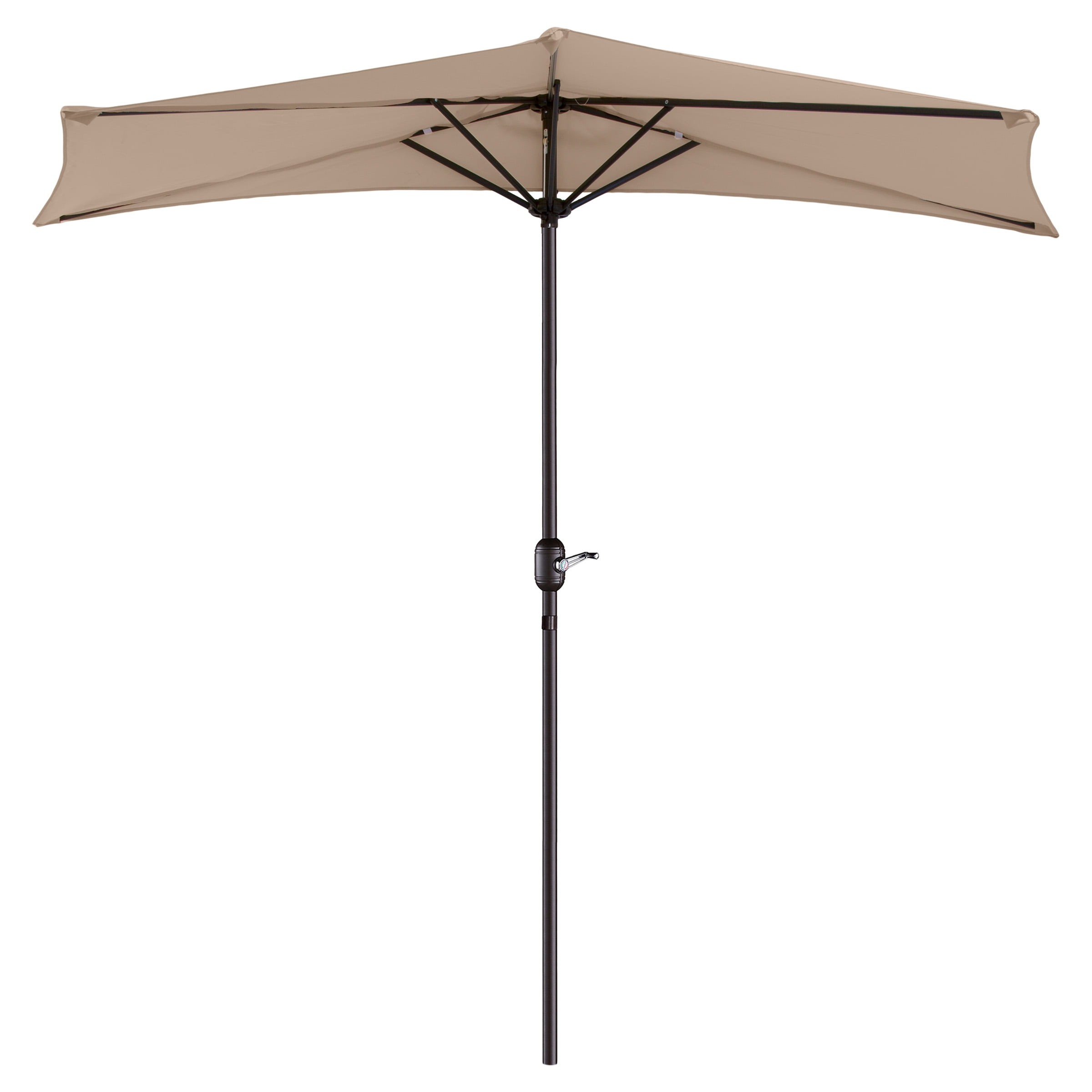 Villacera 9FT Outdoor Half Patio Umbrella - Balcony Furniture, Beige