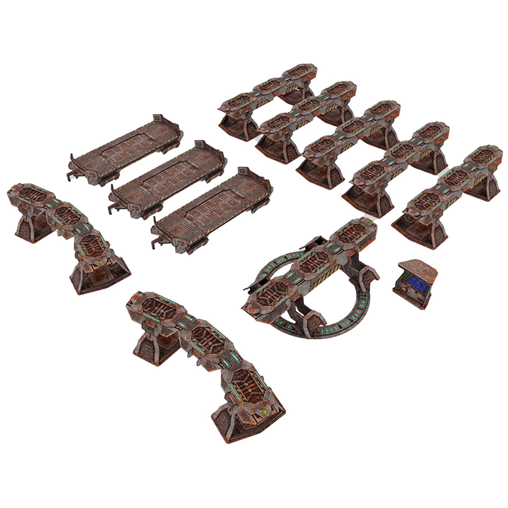 TinkerTurf Sci-Fi Terrain: MagLev Rail Starter - Abandoned Theme