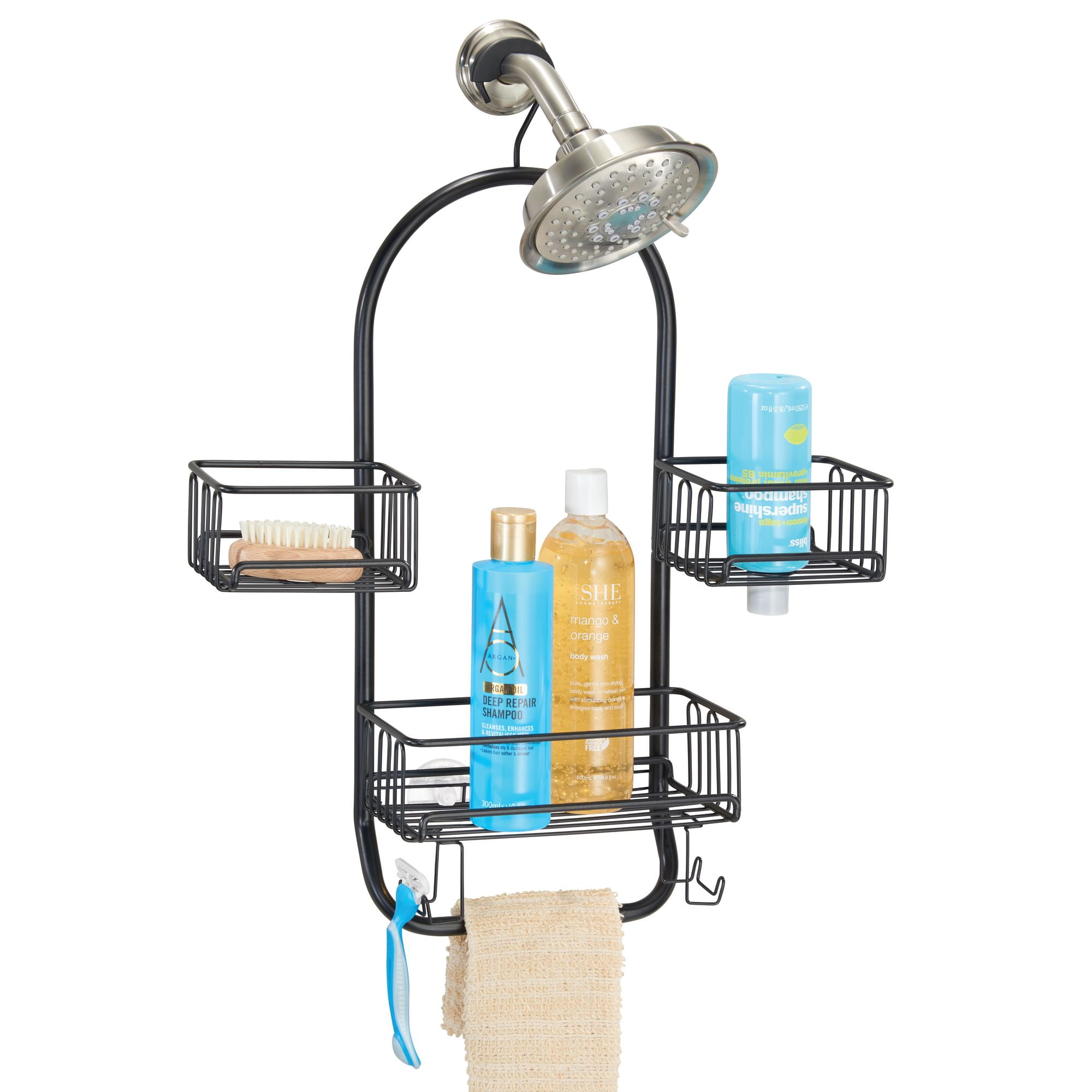 mDesign Metal Large Bath Tub & Shower Caddy, Hanging Storage Organizer