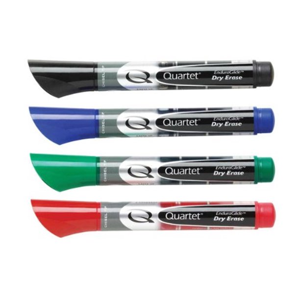 Quartet AntiRoll DryErase Assorted Markers Chisel Marker Point