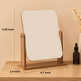 thumbnail image 4 of DUAIU Rectangular Makeup Mirror - Wood Framed Desktop Vanity Mirror with 90° Rotation, Compact Standing Tabletop Mirror for Bathroom, Bedroom & Dressing Table (Rectangle Design), 4 of 4