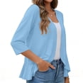 thumbnail image 4 of Vrorvz Fashion Cardigan Womens 3/4 Sleeve Open Front Summer Vacation Beach Sweater Dressy Lightweight Clothes, 4 of 5