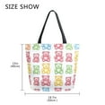 thumbnail image 5 of FORMRS Womens Canvas Tote Bag with Zipper Inner Pocket Shoulder Handbag, Gummy Bear Pattern, 5 of 7