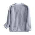 thumbnail image 6 of Bibifish Womens Cardigan Light Blue Fuzzy Plush V Neck Button Down Jackets Side Pocket Relaxed Fit Cozy Comfy Casual Daily Wear Stylish Jackets, 6 of 6