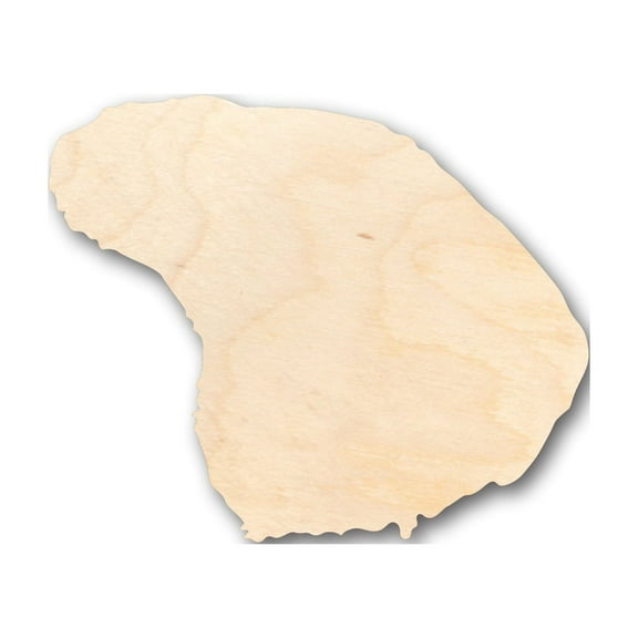 Unfinished Wood Lanai Hawaii Island Shape - Craft - up to 46" DIY 36" / 1/4"