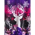 thumbnail image 4 of Rosegal Plus Size Christmas Lace Up Snowflake Elk Print Dress Purple 3X, 4 of 4