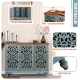 thumbnail image 5 of Sophia & William 3-Door Hollow-Carved Sideboard Accent Cabinet for Kitchen, Dining Room, Living Room, Entryway-Blue, 5 of 6