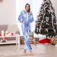 thumbnail image 6 of 1 Piece Adult Onesie Pajamas Cozy & Loose-Fit Sleepsuit Loungewear with Pockets Blue Squares and Shapes Small, 6 of 7