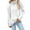 White, variant on Duoif Sweaters for Women Trendy Womens Loose Long Sleeve Knit Sweater Casual O Neck Pullover Distressed Sweater Tops Women's Sweaters Womens Tops Black L