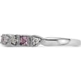thumbnail image 3 of 14K White Gold Heart Design 1/10 Carat Diamond And Pink Sapphire Complete Bandsize 7 - Jbsp, 3 of 5