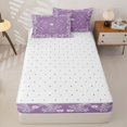 thumbnail image 4 of jejeloiu Soft Paisley Zipper Full Size Comforter Sets with Fitted Sheet and 2 Pillowcases,Delicate Pattern Zipper Bedding Set For Adults,Purple White,Reversible,4-Piece, 4 of 7