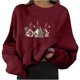 thumbnail image 2 of Pntutb Mujer Casual Moda Suelta Navidad Estampado Manga Larga Corto Cuello Redondo top Pntutb Pntutb-5953, 2 of 4