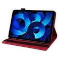 thumbnail image 5 of SaniMore Wallet Case for iPad 10th Generation 10.9" 2022, PU Leather Case with Embossed Sunflower Shockproof TPU Shell Card/Pen Holder Hand Rope Anti-slip Kickstand Tablet Case For iPad 10th Gen, Red, 5 of 15