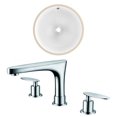thumbnail image 1 of 16.5-in. W Round Bathroom Undermount Sink Set In White - Chrome Hardware AI-22745, 1 of 7