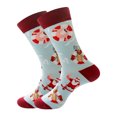 thumbnail image 2 of CUZIBR Socks For Women Thick Fuzzy Lined Cute Pattern Striped Print Crew Socks Grip Cozy Comfort Plush Winter Warmth Slipper Socks Comfy Dailywear,I,One Size, 2 of 2