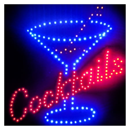 Juice Bar Led Sign - Cocktails LED Sign, Black, Blinking, Eye Catching, Attention Gathering, Bar, Shop, Wet Bar, Home, Office, Happy Hour, Wedding.Product Size: 18.89 x 18.89x0.75