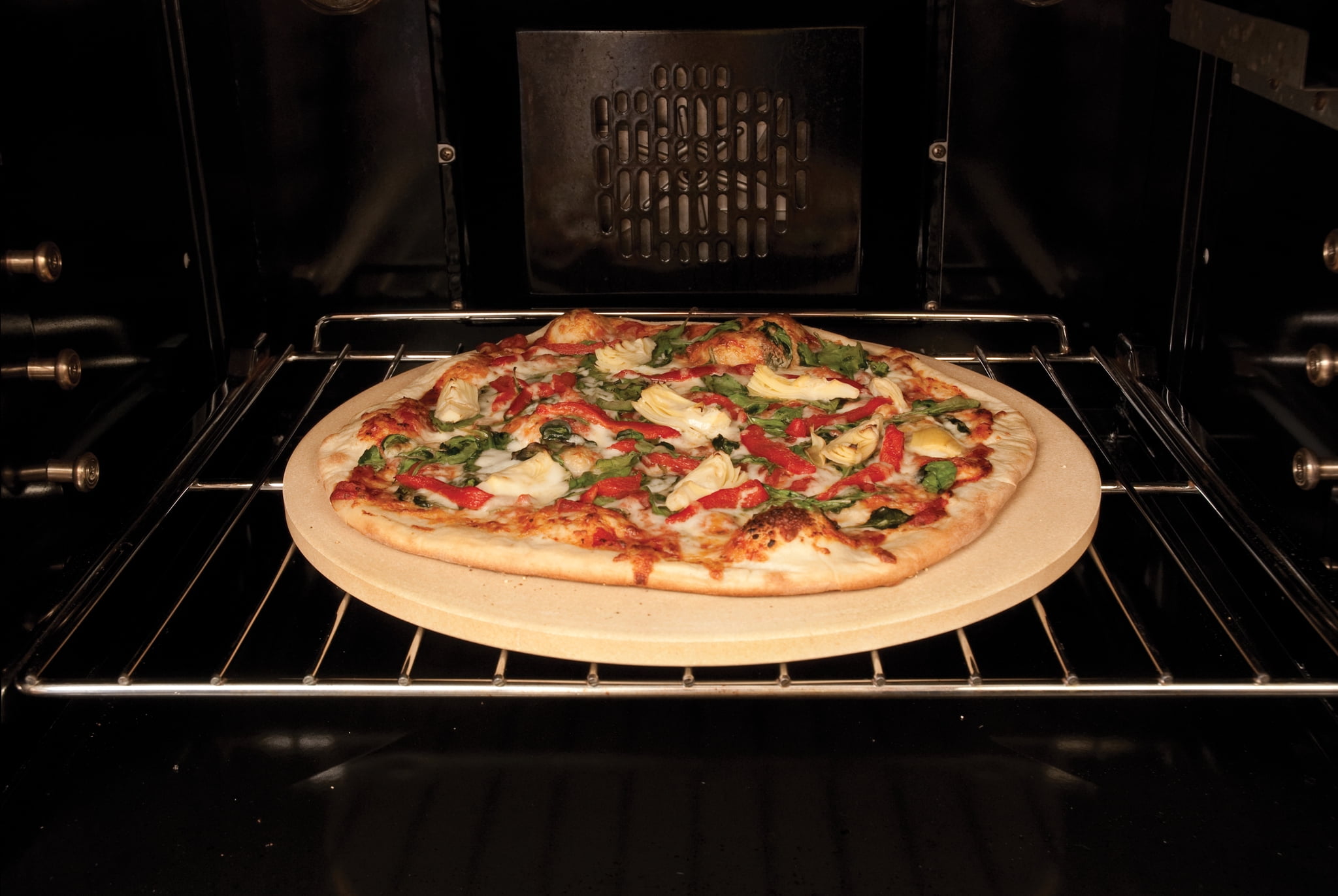 PizzaCraft 16.5" Round Pan Type - Pizza Stone - Great for Breads and Pizzas