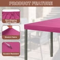 thumbnail image 3 of Mantel ajustado para mesa rectangular de 8 pies, cubre mesa de poliéster lavable de spandex con borde elástico para picnic, camping, patio y exteriores (96"x30", rojo rosa), 3 of 6