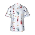 thumbnail image 3 of Camisas de manga corta con estampado de anclas y hongos hawaianos para hombre, camisas de playa para vacaciones de verano, camisetas lindas de dibujos animados para mujer y niño, 3 of 5