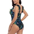 thumbnail image 5 of Yiaed Dinosaur Print Women's Ruffled One Piece Swimsuit V Neck Swimwear Slimming Monokini for Woman-Small, 5 of 8