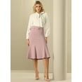 thumbnail image 2 of DARING DIVA Women Fishtail High Waist Belted Work Midi Mermaid Skirts 2XL Pink, 2 of 6