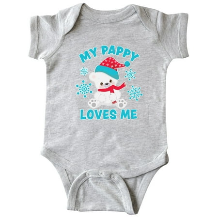 

Inktastic Polar Bear My Pappy Loves Me in Santa Hat with Snowflakes Gift Baby Boy or Baby Girl Bodysuit