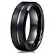 thumbnail image 1 of Anillos de banda de boda de tungsteno negro para hombres, anillo de compromiso de borde biselado de ranura negra, regalo de San Valentín, moda, 8mm, 1 of 4