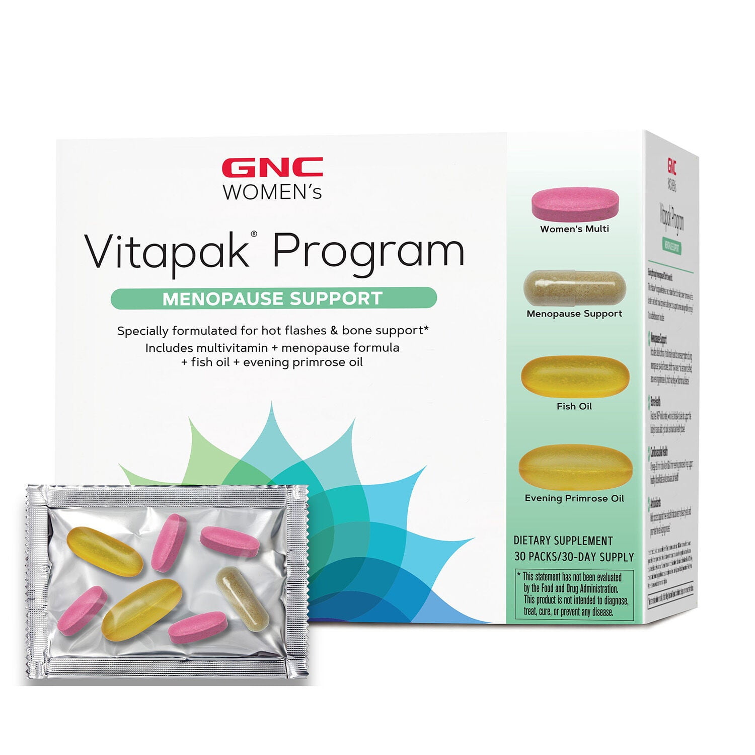 GNC Women's Menopause Support Vitapak | Targeted for Hot Flashes & Bone Health | Hormone Balance Supplements for Women | 30 Count