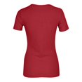 thumbnail image 4 of Fshiont Dressy Knit Womens Short Sleeve Stretch Crewneck Ribbed T-Shirt Fitted Casual Basic Tops Red 2XL, 4 of 6