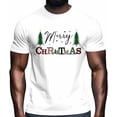 thumbnail image 2 of Camisetas gráficas informales de manga corta con copos de nieve y árbol de Navidad para hombre, 2 of 8