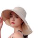 thumbnail image 1 of Sombrero de sol para mujer con ala ancha y agujero para cola de caballo, sombrero de safari para senderismo con solapa para el cuello, 1 of 5