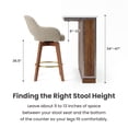 thumbnail image 3 of AFO 26" Upholstered Counter Height Bar Stools Set of 2, Modern Swivel Bar Stool with Armrests & Solid Wood Legs, Mid Century Barstool Island Chairs for Kitchen Island Dining Room, Camel, 3 of 12