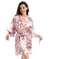 thumbnail image 6 of LYMAYTER Womens Fashion Nightgowns Daffodils Loungewear Short Robes Satin Cardigan Bathrobe Sleepwear M-2XL, 6 of 8