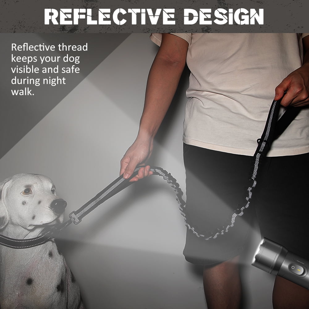 Plutus Pet Taktische Hundeleine Mit Bungee & 2 Griffen – Reflektierend, Karabinerverschluss, Für Mittlere/große Hunde