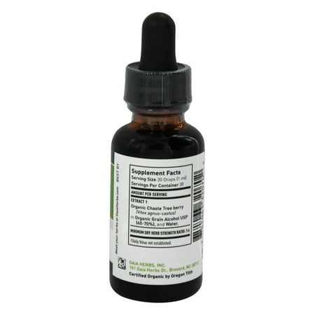 Gaia Herbs Chaste Tree Berry, Certified Organic 1 oz