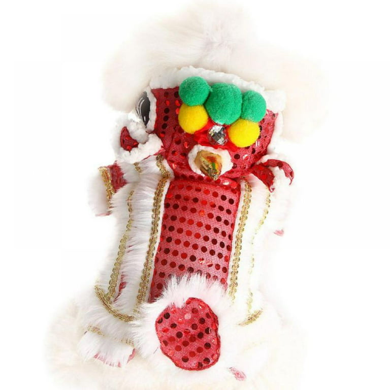 NACOCO Cute Dance Lion Pet Costume with Red Sequins New Year Cat Dog Clothes  Hoodies Coat for Small Meduim Large Dogs (#8, Red Lion) : : Pet  Supplies