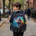 thumbnail image 6 of HELLHERO Cosmic Wolf & Forest Pattern Backpack for Little Boys with Ultra-Soft Breathable School Bag, Scratch Resistant 17 Inch Book Bag for Elementary School Back to School Travel, 6 of 8
