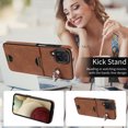 thumbnail image 3 of Case for Samsung Galaxy A12 Wallet with Credit Card Holder & Finger Ring Stand, PU Leather Slim Cover Shockproof Scratch Resistant Full Protection Case for Samsung Galaxy A12, Brown, 3 of 11