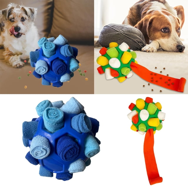 2x juguetes interactivos portátiles para perros, juguetes resistentes a mordeduras, pelota para olfatear mascotas, juguete para cachorros, aumento del coeficiente , juguetes Azul Fernando Juguetes para oler