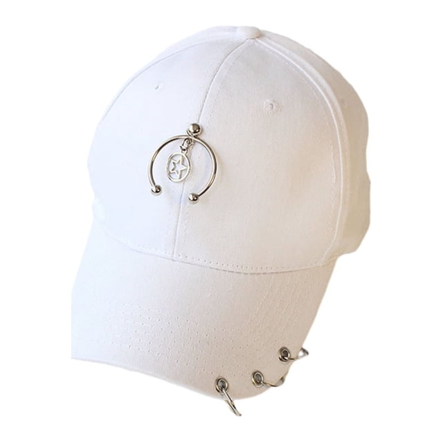 fastboy Wide Application Ring Baseball Cap For Various Occasions Elegant Comfortable Hat Adjustable Belt Semi-ring White 1Set