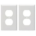 thumbnail image 2 of 2 X Duplex Receptacle Dual Outlet Wall Plate Plug Cover Heavy Duty Plastic White, 2 of 4