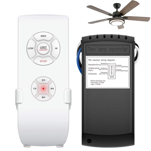 Control Remoto para Ventilador de Techo Universal, Kit de Ventilador de Techo con Temporizador y 3 Velocidad Remota para Hunter/Harbor Breeze/Westinghouse/Honeywell/otros ventiladores de techo