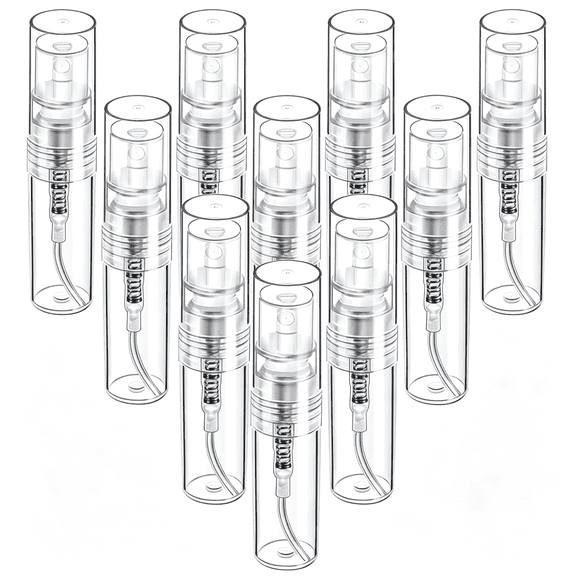 ACDANC Mini Spray Bottle, 10 Pack 2Ml Mini Plastic Spray Bottle Empty, Fine Mist Refillable Perfume, Small Perfume Spray Bottle, Tiny Plastic Portable Travel Bottle, Clear